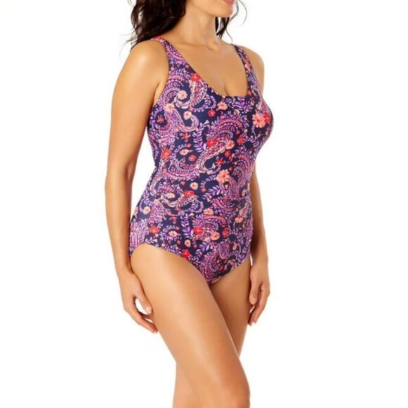 Floral Print One-Piece Swimsuit - Picture 1 of 6